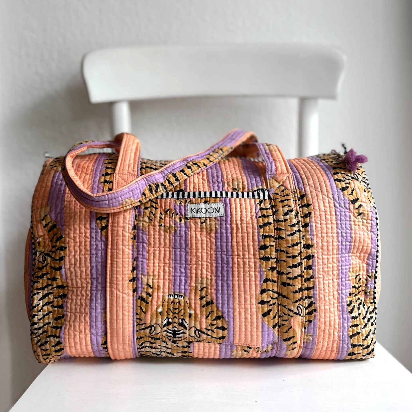 Handmade Cotton Bag “Poppy Tiger - Peach Fusion”