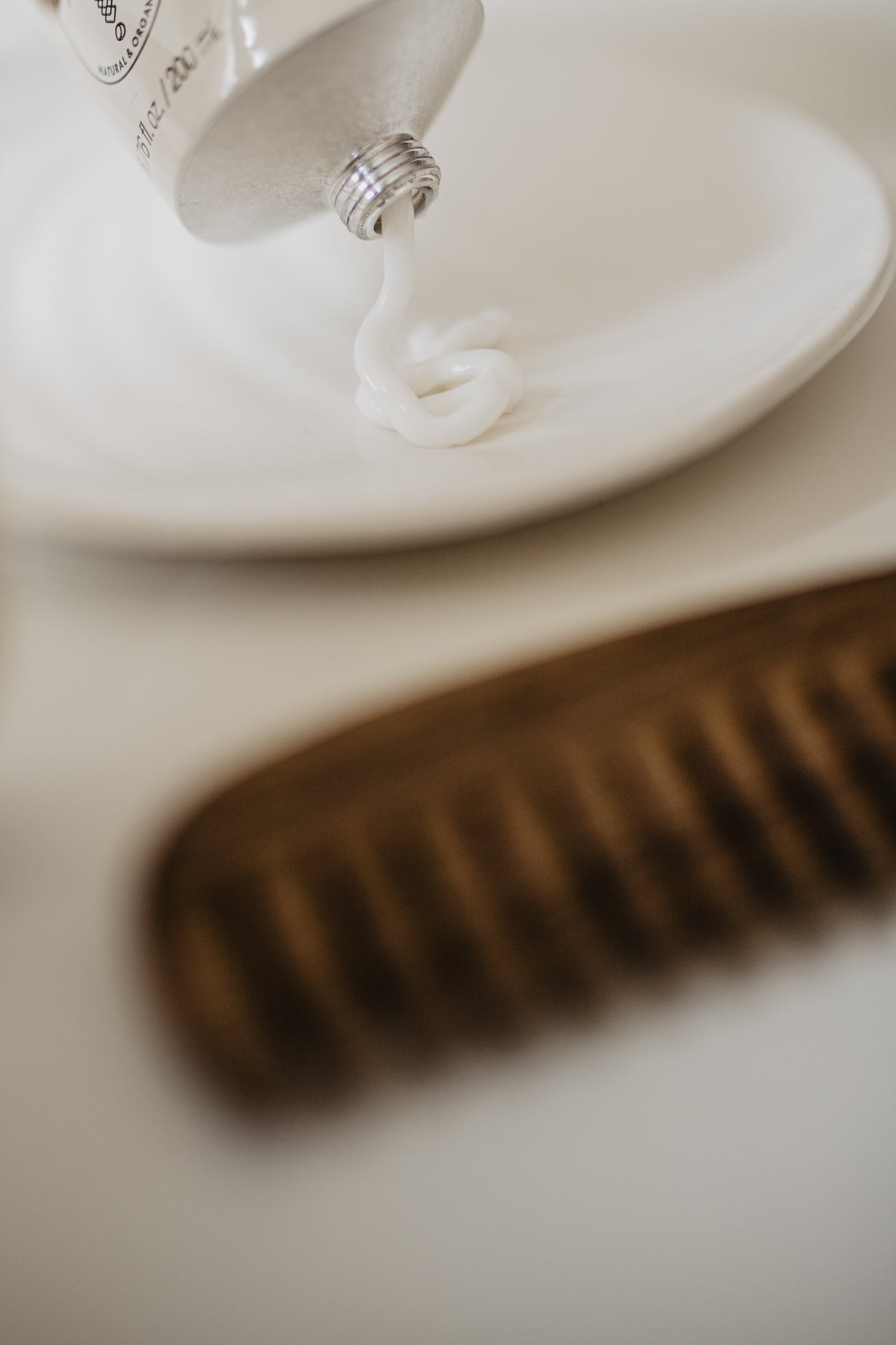 closeup texture of hair mask