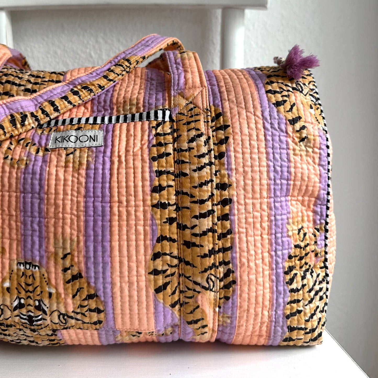 Handmade Cotton Bag “Poppy Tiger - Peach Fusion”