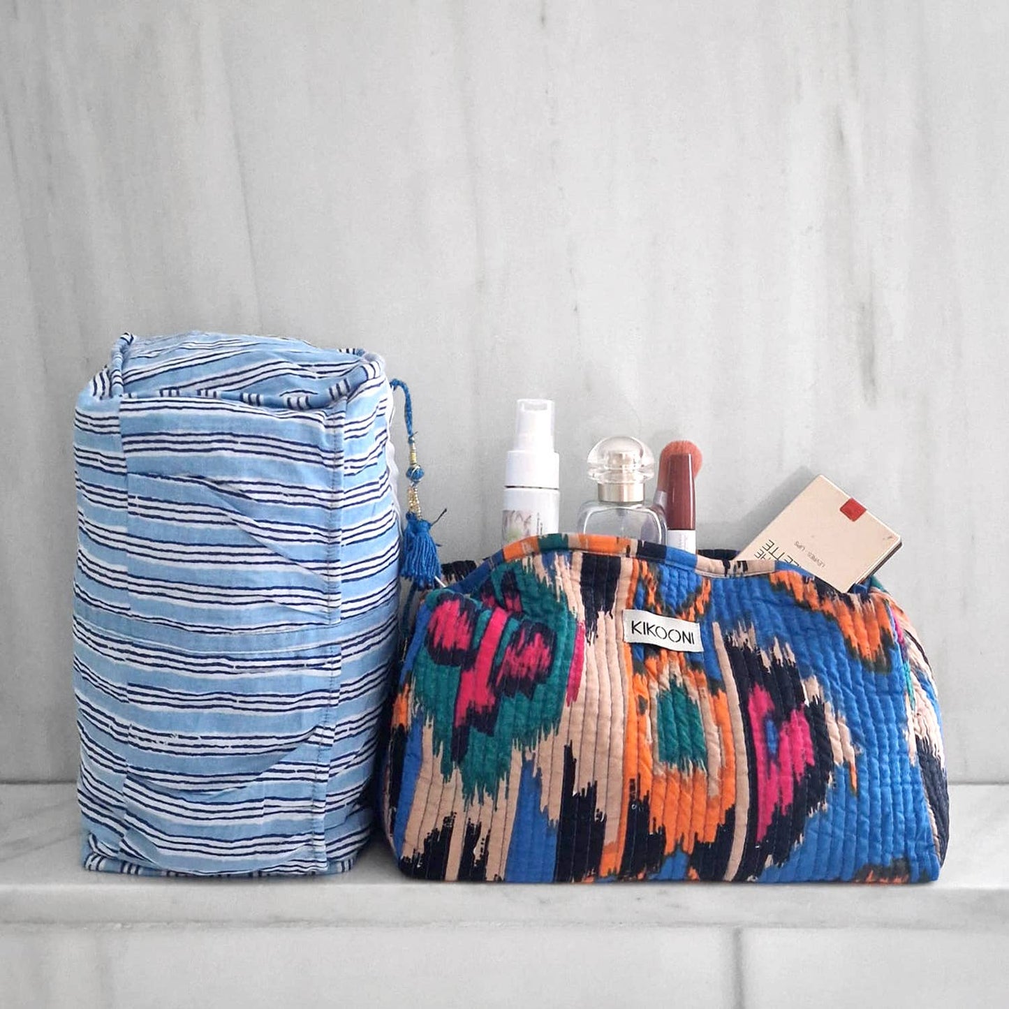 Handmade Cosmetic Bag “Ikat blue”