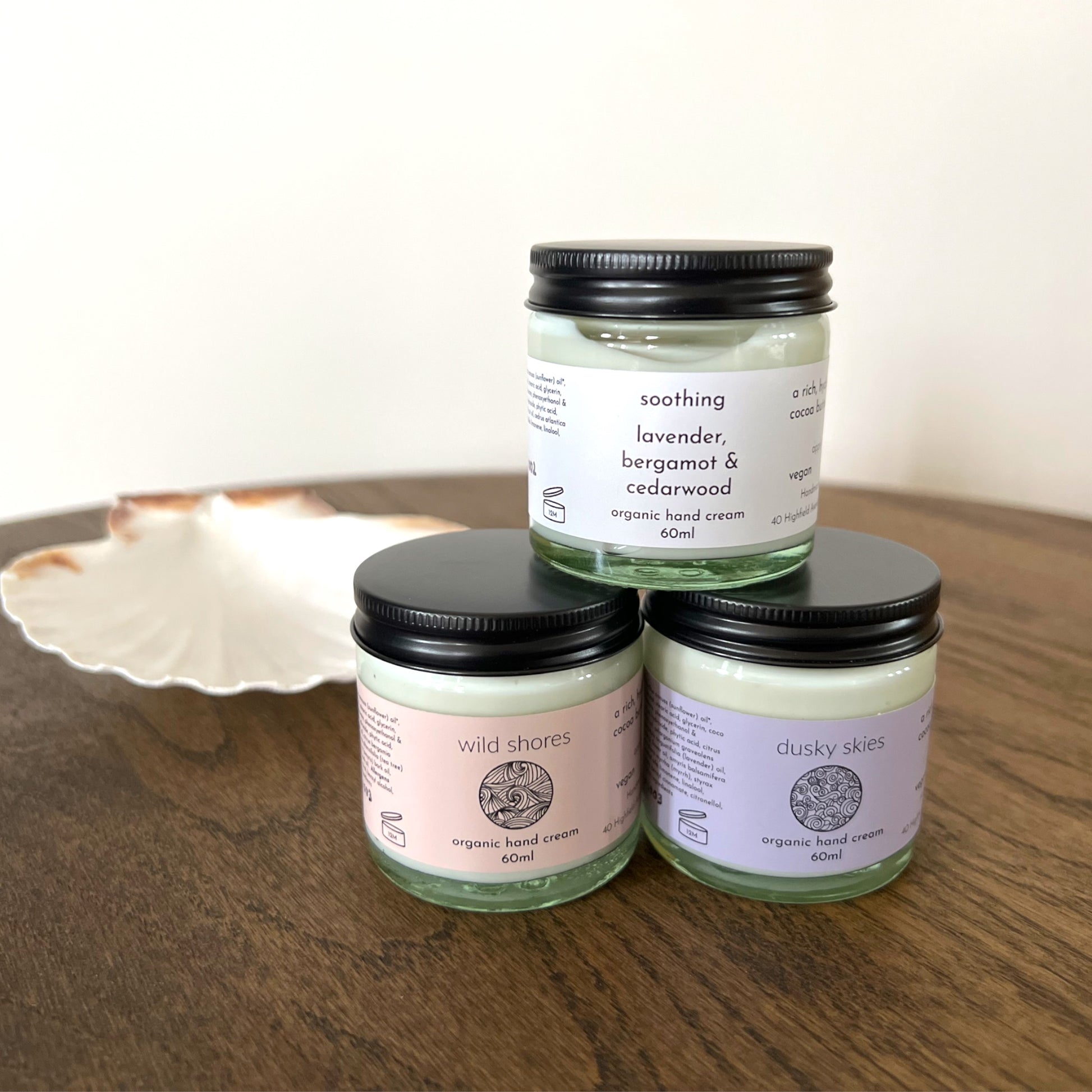 organic hand cream 3 jars