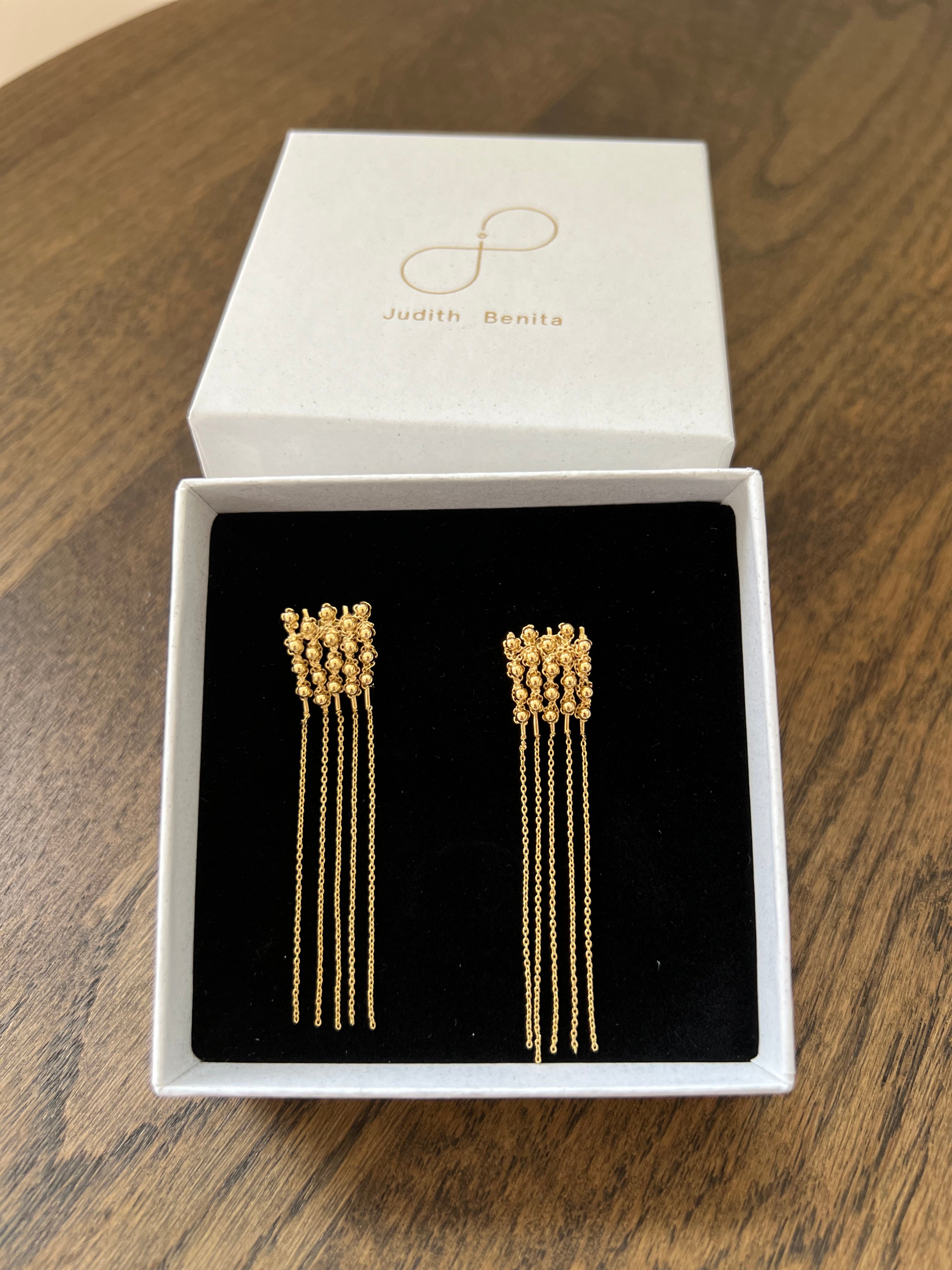 Judith Benita Arabesque earrings in a box