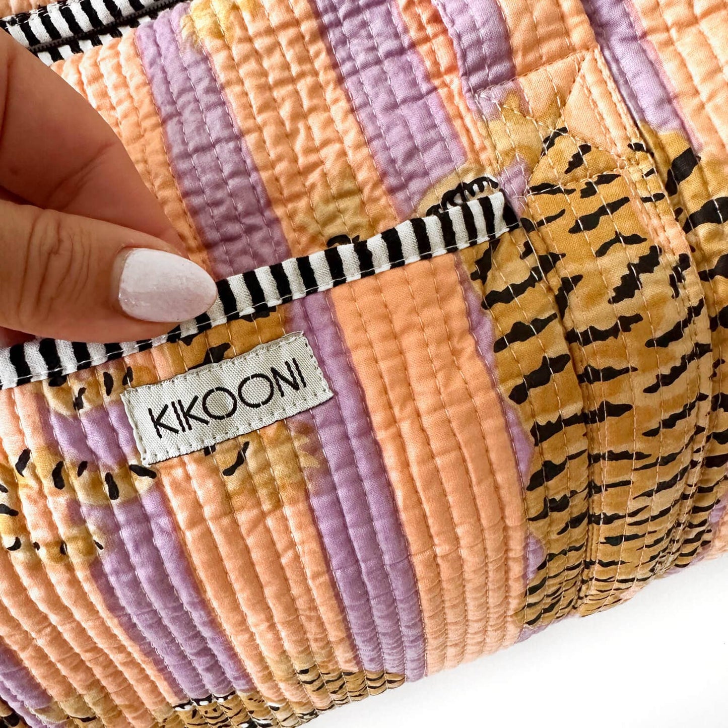 Handmade Cotton Bag “Poppy Tiger - Peach Fusion”