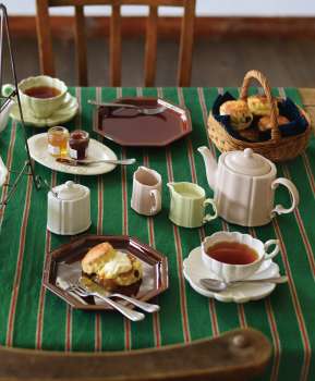 tea set on table