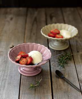 2 Epanoui Compote Dishes with icecream