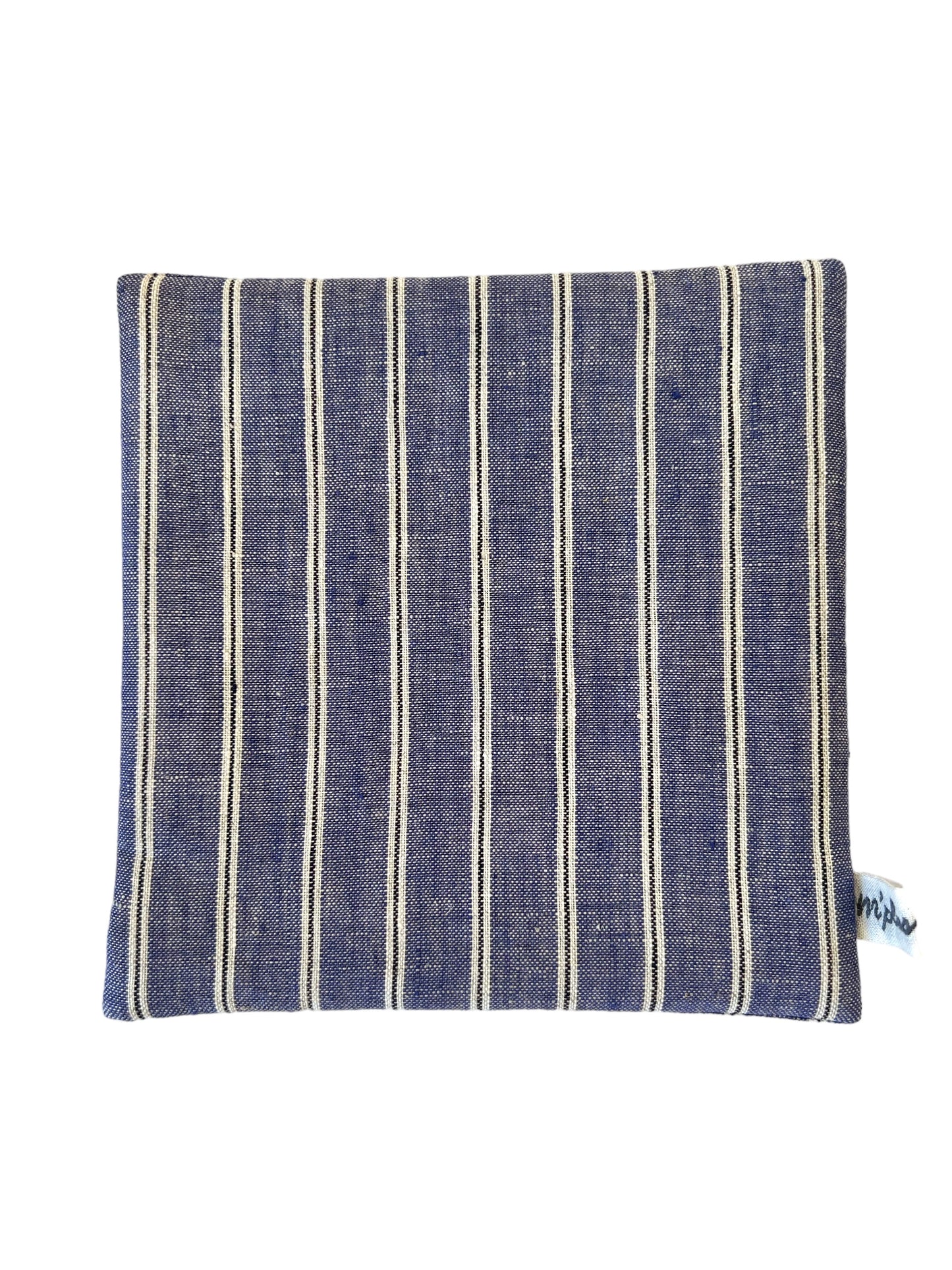 blue striped teapot mat