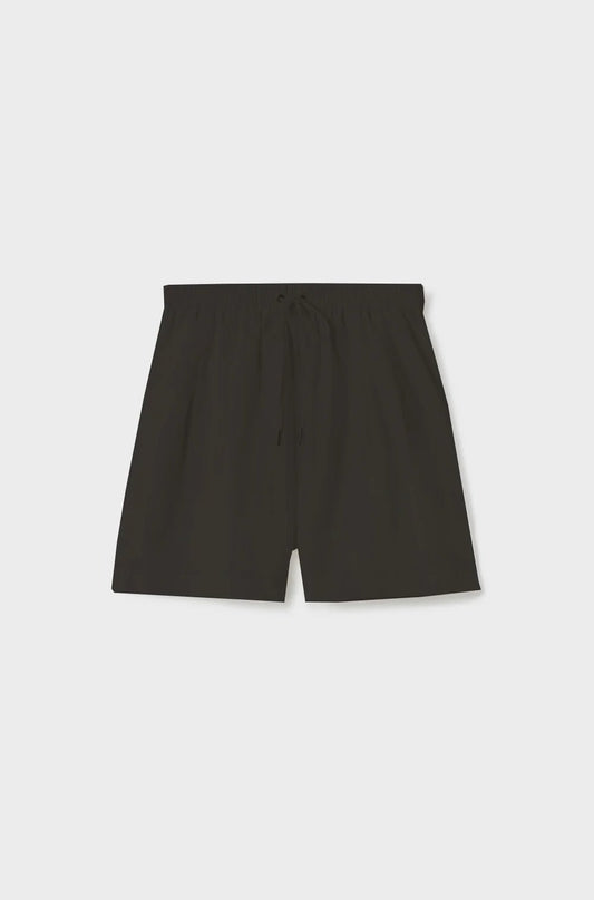 black silk shorts