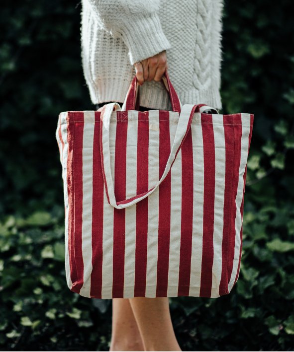 OMOM Red stripe tote